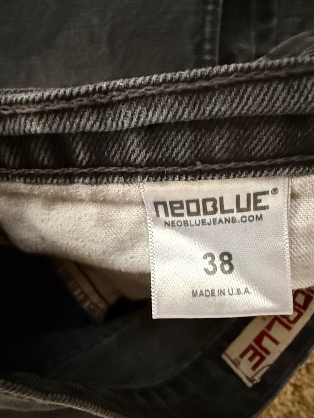 Men's Straight Leg Jeans in Faded Black - Picture 3 of 4
